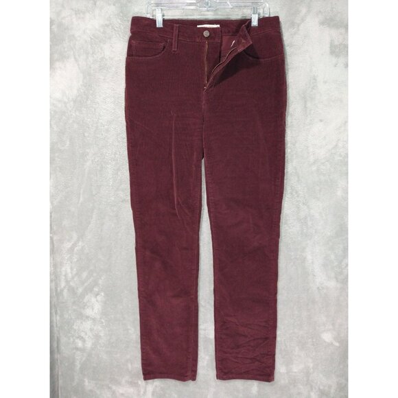 Levi's Denim - Levis 724 Jeans Womens 31 Red Corduroy Straight Leg High Rise Cotton Stretch